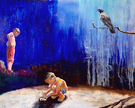 VID STRANDKANTEN olja på duk 80 x 100 cm